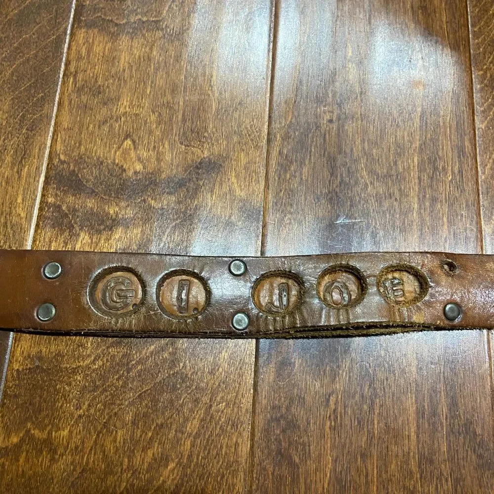 Kenworth Vintage Trucker G.I. Joe Brown Leather Embossed Belt Men's Size 30